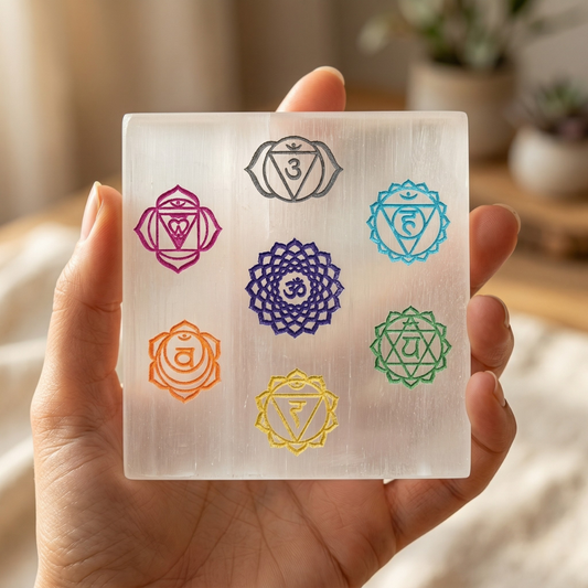 Selenite Charging Plate – Natural Crystal Energy Cleansing & Charging Board