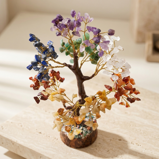 Chakra Crystal Tree – Natural Healing Stones for Wealth, Luck & Positive Energy