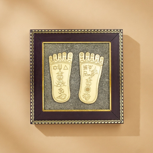 Laxmi Charan Paduka Frame – Divine Footprints