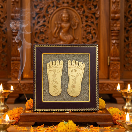 Laxmi Charan Paduka Frame – Divine Footprints