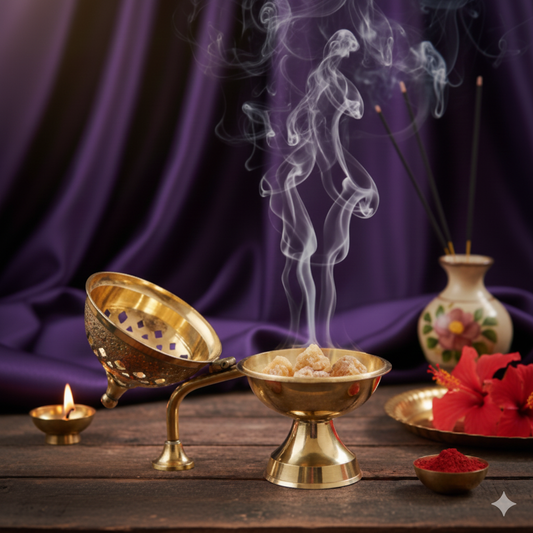 Handcrafted Pure Brass Loban Dhoop Burner: Elevate Your Home with Spiritual Aroma